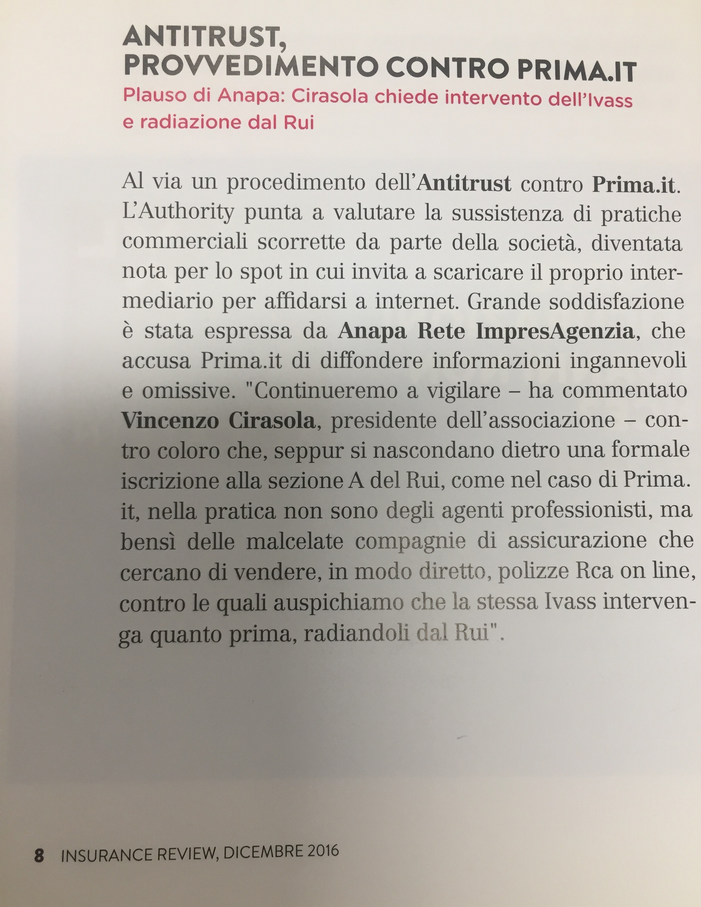 Antitrust_provvedimento contro prima_insurancereview