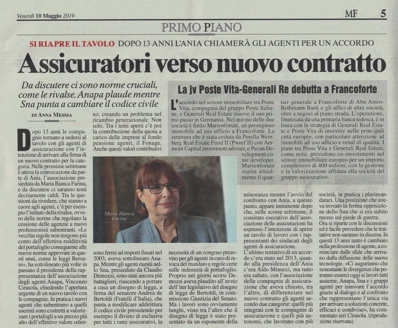 MF_Assicuratori verso un nuovo contratto