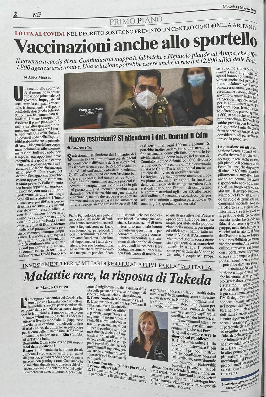 Milano Finanza_figliuolo punti vaccinali